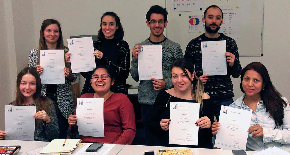 Students with a new language diploma